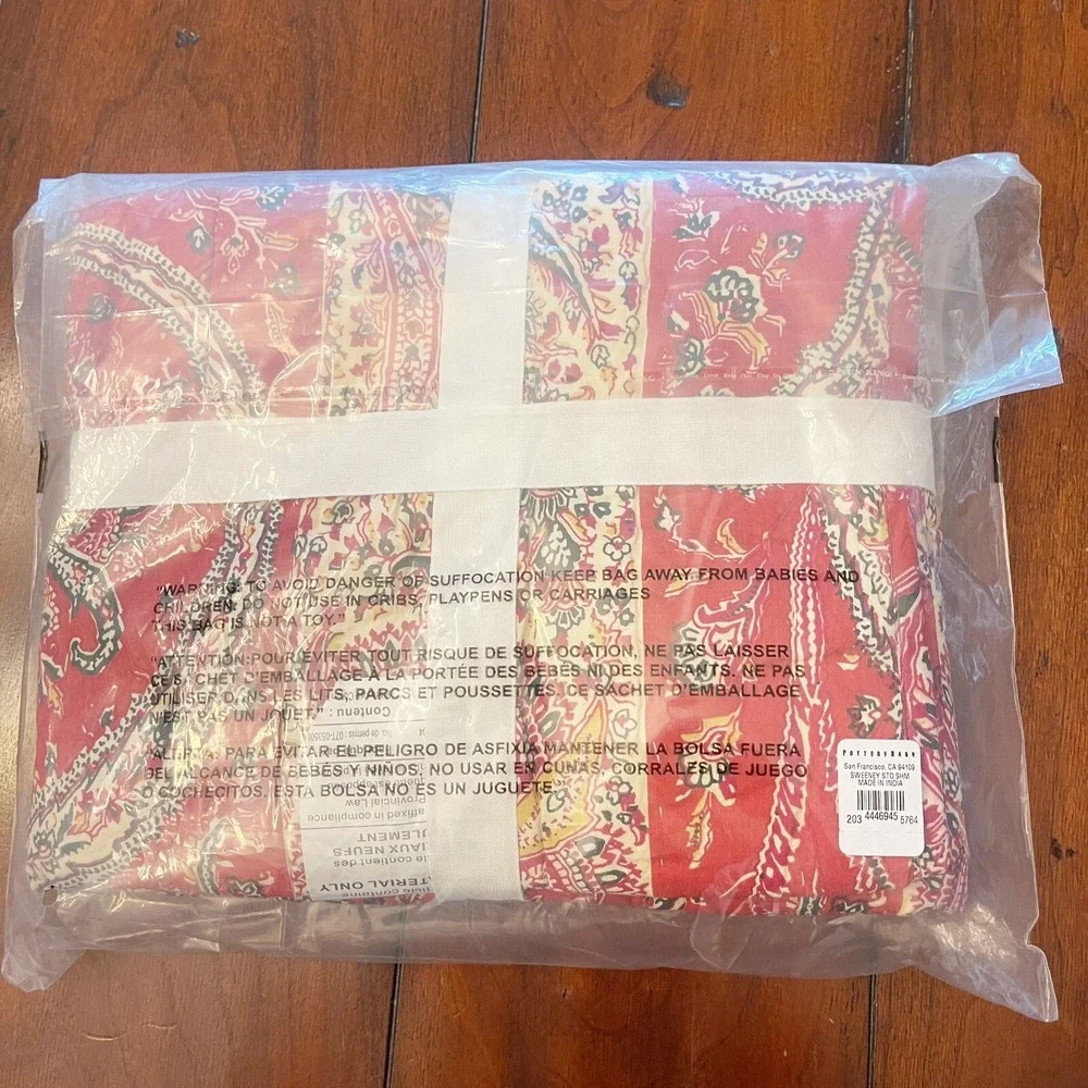 Pottery Barn Sweeney Paisley‎ quilted standard sham multi New pillow red